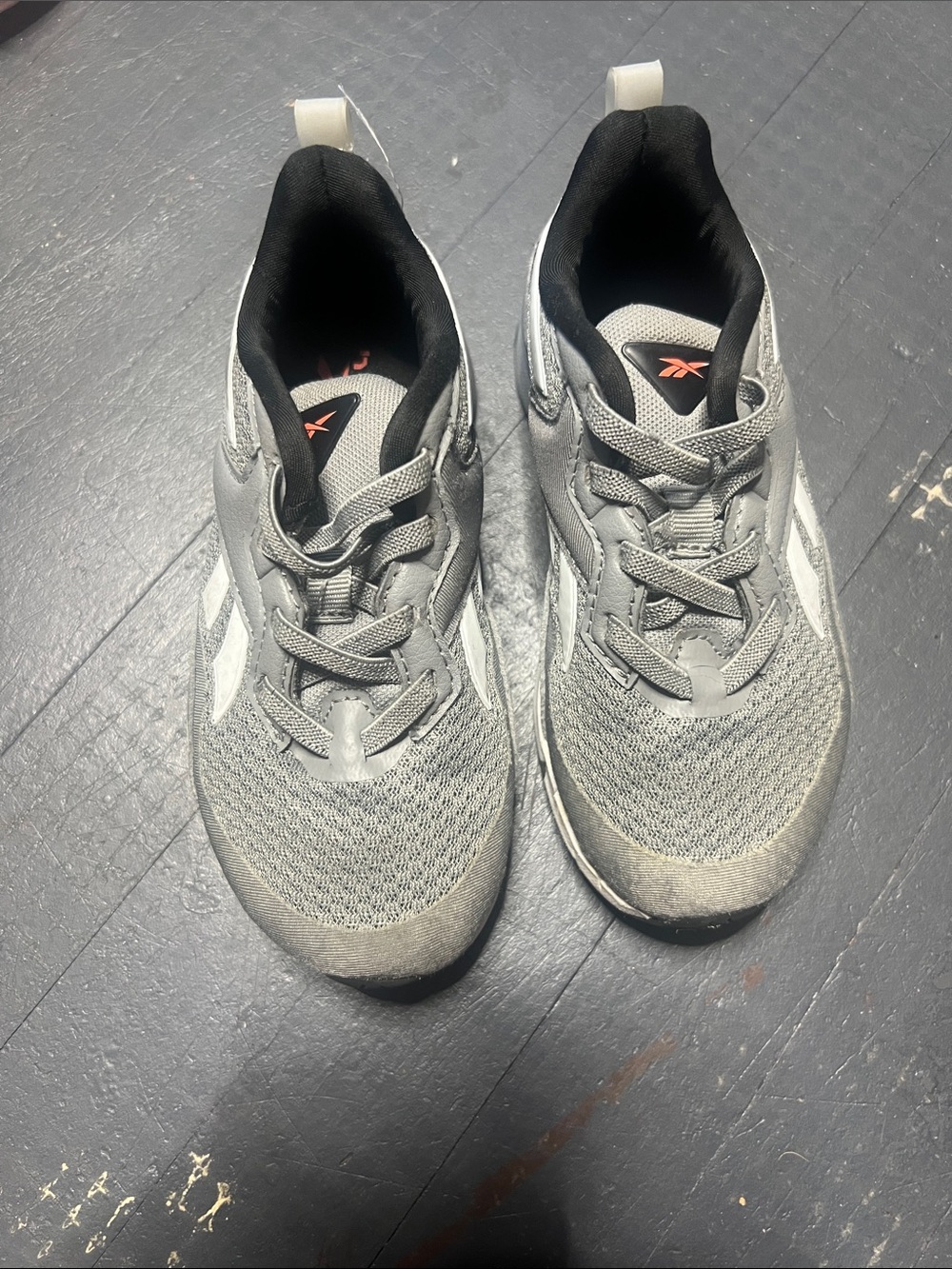 Reebok Gray and Black Mesh Running Sneakers
